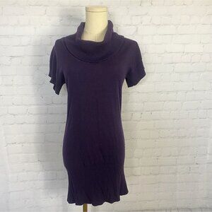 CLEARANCE Byer Purple Sweater Mini Dress Bodycon Cowl Neck M